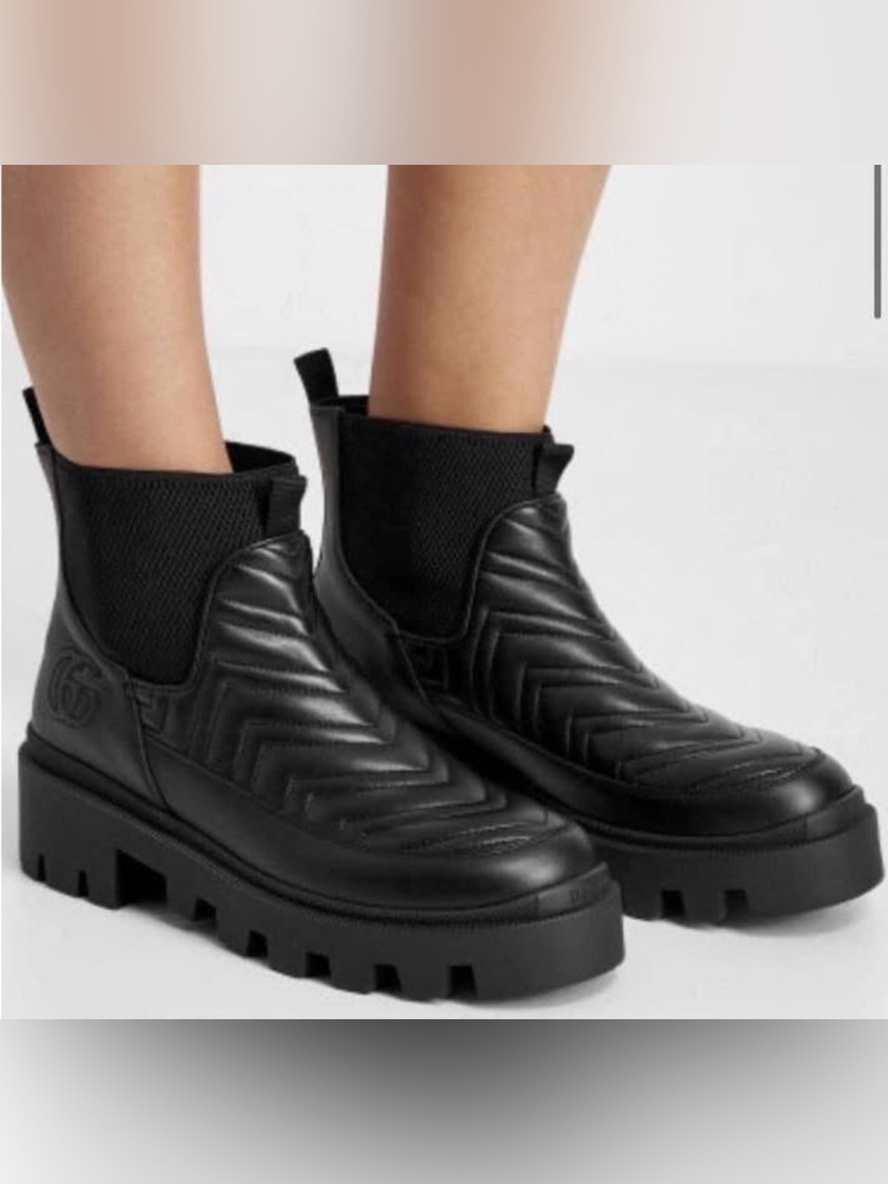 Gucci Frances Matelasse Chelsea Boots